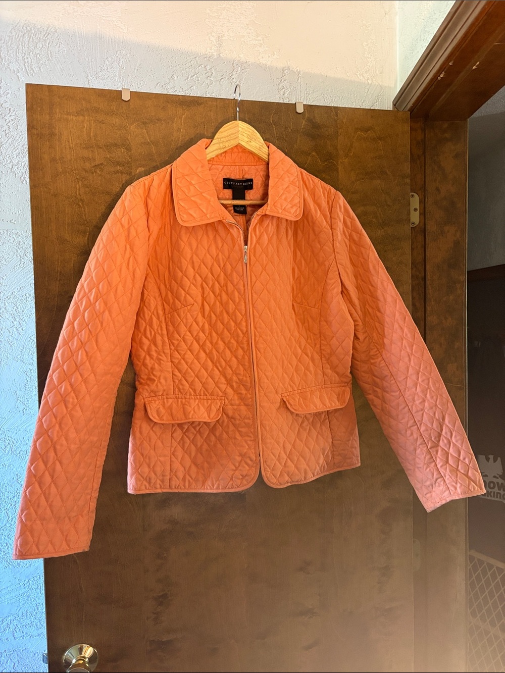 Kenneth Cole Quilted Coral Bomber Jacket